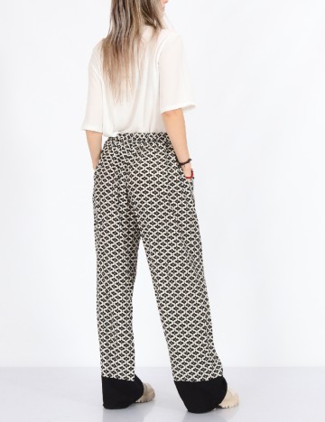 Pantaloni Only, alb/negru