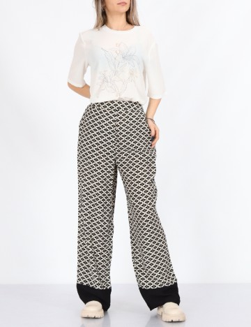 Pantaloni Only, alb/negru