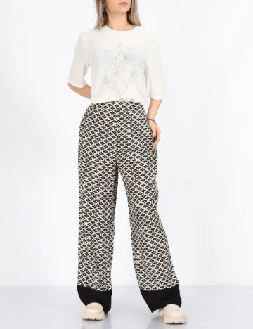 Pantaloni Only, alb/negru Alb