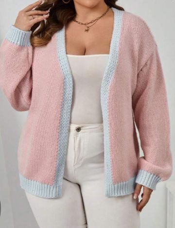 Cardigan SHEIN CURVE, roz