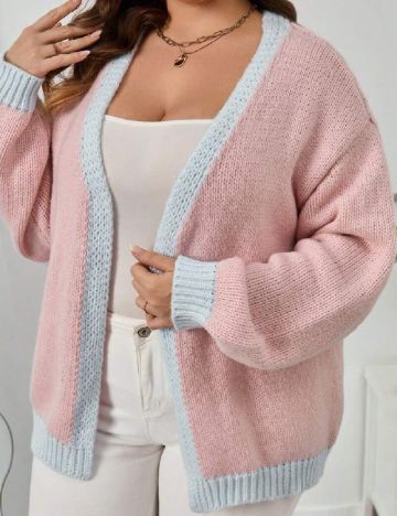 Cardigan SHEIN CURVE, roz