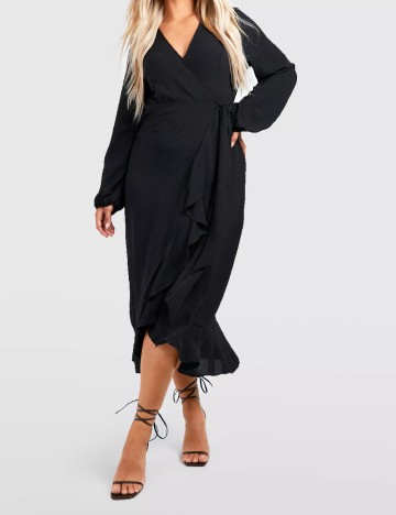 Rochie medie Boohoo Plus Size, negru