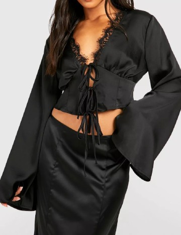 Top Boohoo, negru