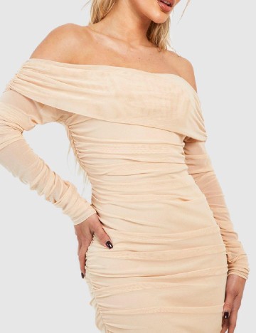 Rochie lunga Boohoo, crem