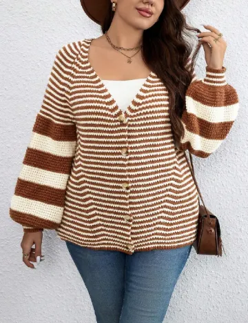 Cardigan SHEIN CURVE, maro Maro