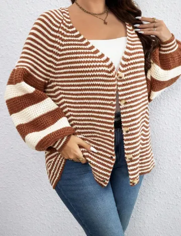 Cardigan SHEIN CURVE, maro Maro