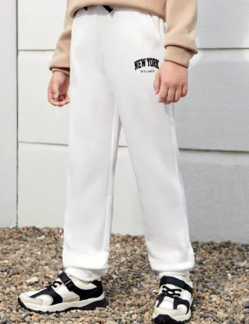 Pantaloni Shein Kids, alb Alb