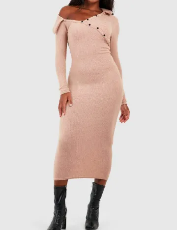 Rochie medie Boohoo, crem Crem