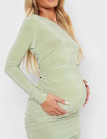 Rochie medie Boohoo maternity, verde