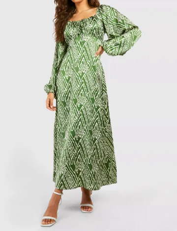 Rochie lunga Boohoo, verde Verde