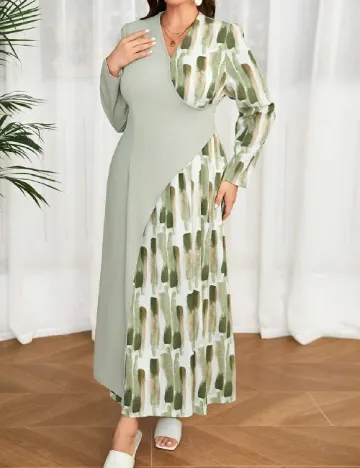 Rochie lunga SHEIN CURVE, verde Verde