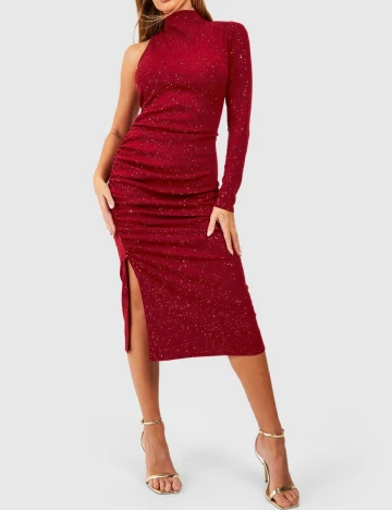 Rochie medie Boohoo, rosu Rosu