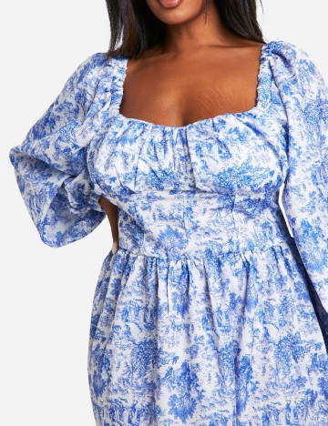 Rochie scurta Boohoo Plus Size, albastru