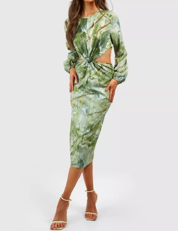 Rochie medie Boohoo, verde