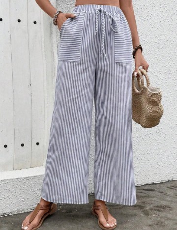 Pantaloni SHEIN, alb/mov