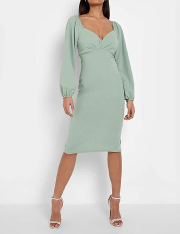 Rochie medie Boohoo, verde Verde