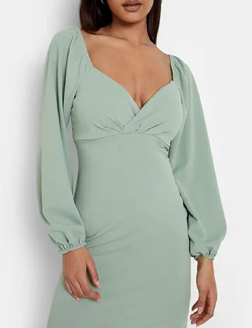 Rochie medie Boohoo, verde Verde