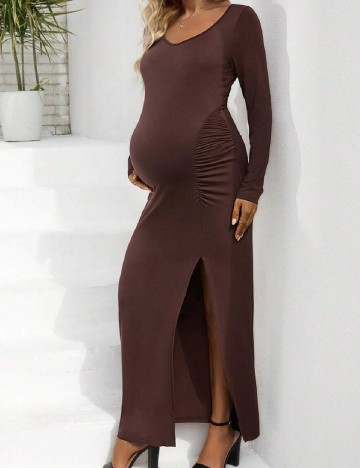 Rochie lunga SHEIN Maternity, maro