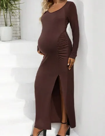 Rochie lunga SHEIN Maternity, maro Maro