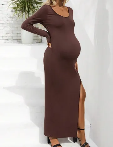 Rochie lunga SHEIN Maternity, maro Maro