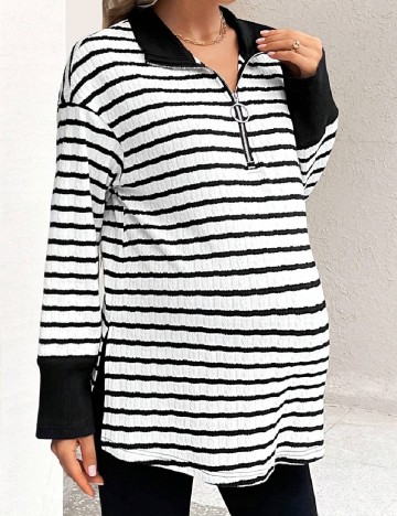 Bluza SHEIN Maternity, alb/negru