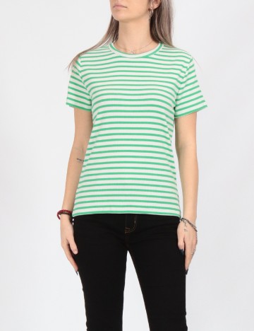 Tricou Jacqueline de Yong, verde/alb