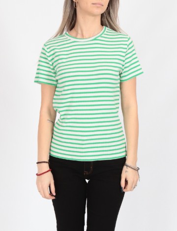 Tricou Jacqueline de Yong, verde/alb