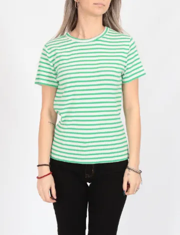 Tricou Jacqueline de Yong, verde/alb Verde