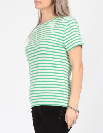 Tricou Jacqueline de Yong, verde/alb