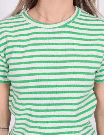 Tricou Jacqueline de Yong, verde/alb Verde