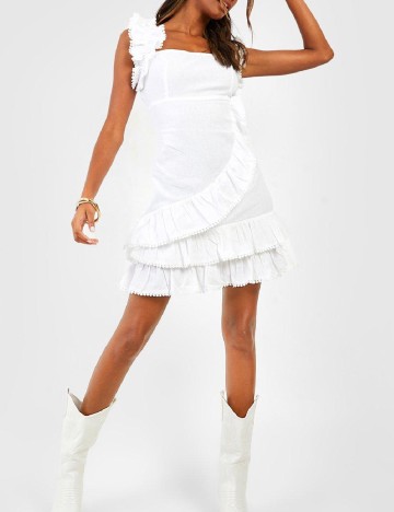 Rochie scurta Boohoo, alb