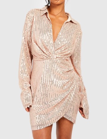 Rochie scurta Boohoo, crem