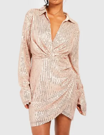 Rochie scurta Boohoo, crem Crem