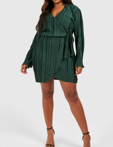 Rochie scurta Boohoo Plus Size, verde