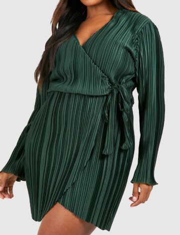 Rochie scurta Boohoo Plus Size, verde