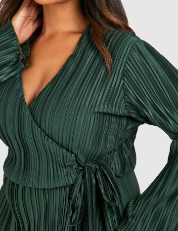 Rochie scurta Boohoo Plus Size, verde