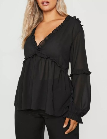 Bluza Boohoo Plus Size, negru