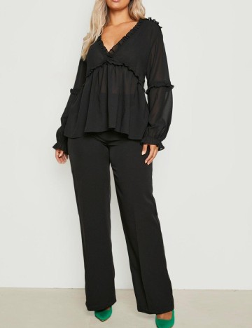 Bluza Boohoo Plus Size, negru