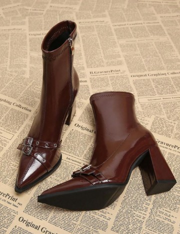 Botine SHEIN, maro