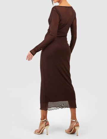 Rochie medie Boohoo, maro