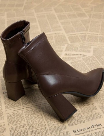 Botine SHEIN, maro