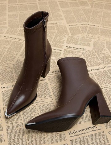 Botine SHEIN, maro