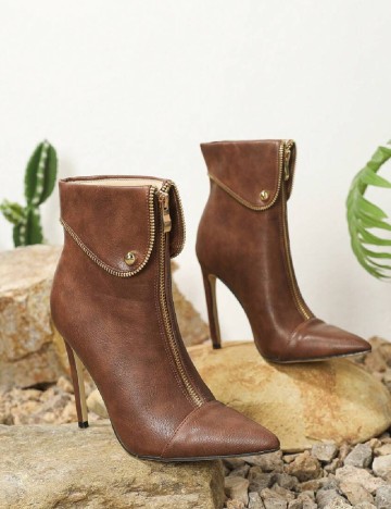 Botine SHEIN, maro