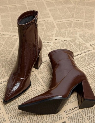 Botine SHEIN, maro