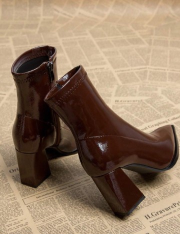 Botine SHEIN, maro