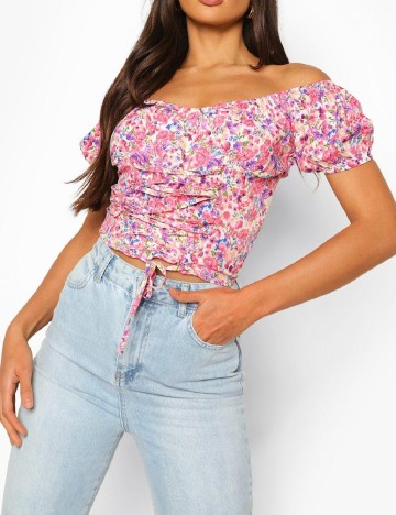 Top Boohoo, floral print