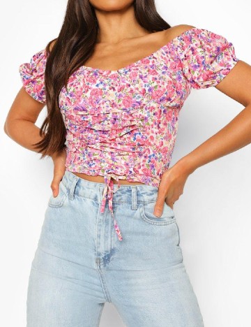 Top Boohoo, floral print