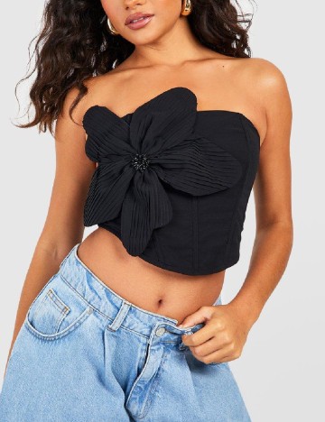 Top Boohoo, negru