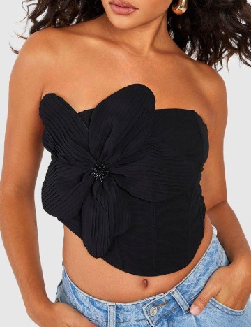 Top Boohoo, negru