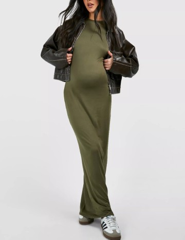 Rochie lunga Boohoo maternity, verde